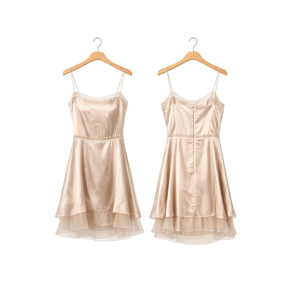 Reformation Satin Ivory Mini Dress - Picture 5 of 8